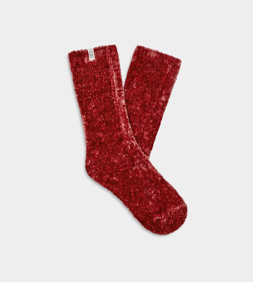 Ugg Leda Cozy - Womens Socks - Burgundy - NZ (3905RLAUY)